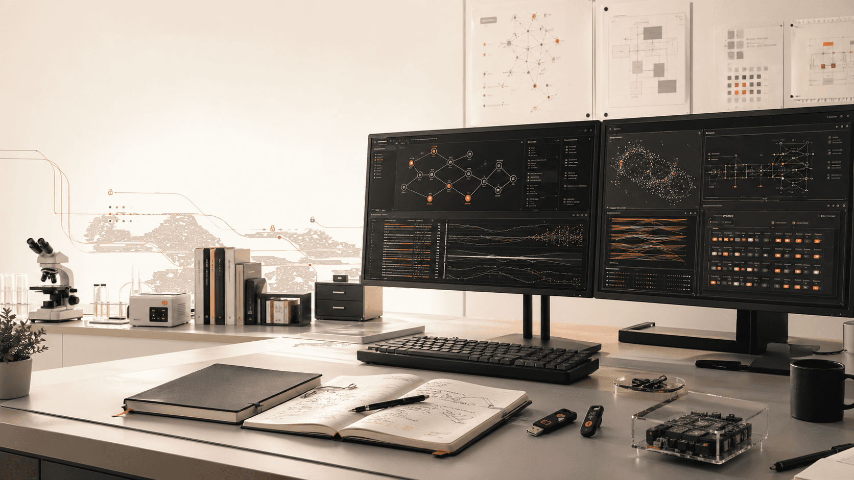 AI security research workspace with model evaluation dashboards